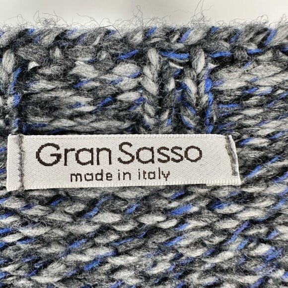 Gran Sasso Mens Crew Neck Fisherman Sweater Knit Wool Cashmere Size L Tall - Picture 3 of 10